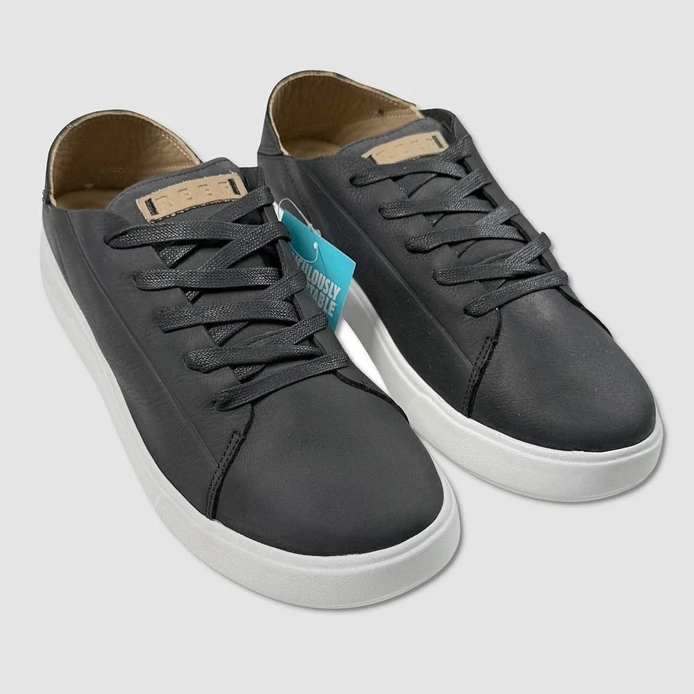 Reef Swellsole Terramar Shoes - NEW Mens Size 12 Black Leather - #49377-OFCL